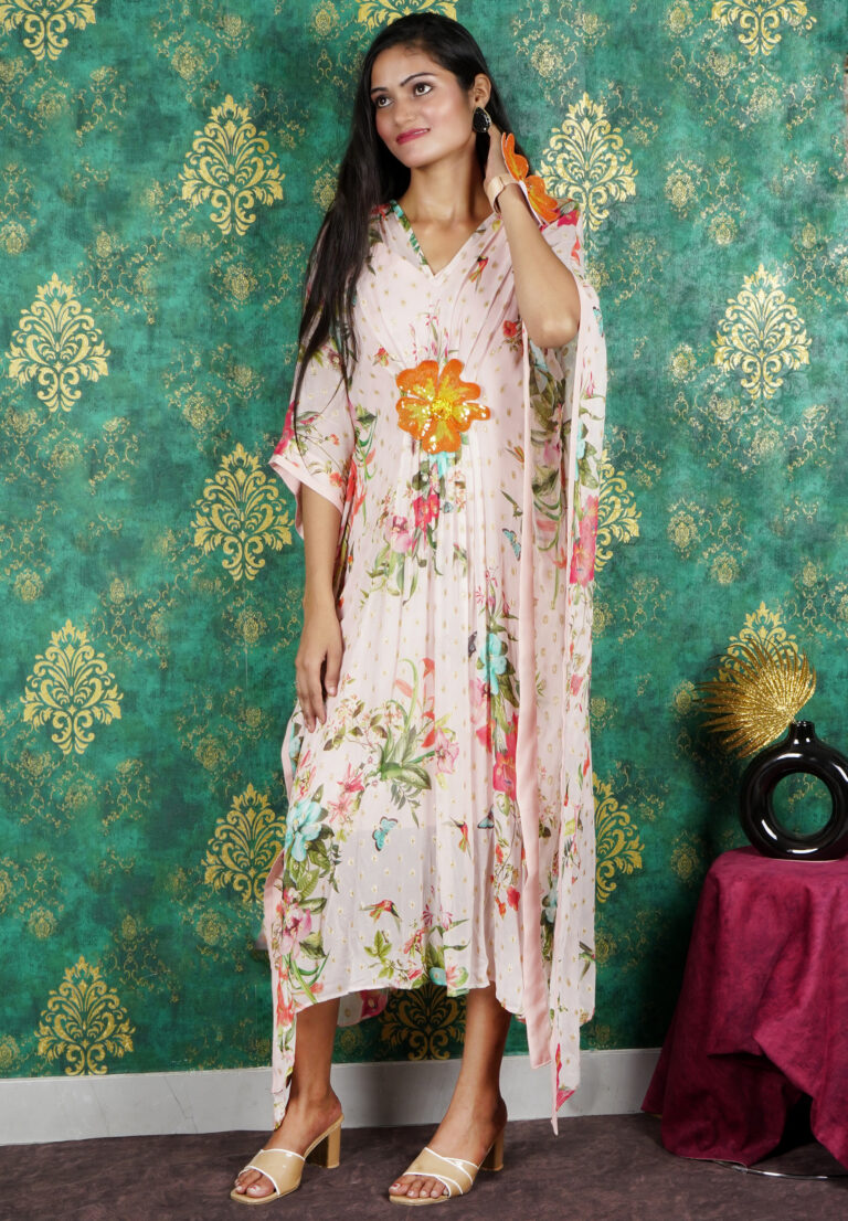 Viscos georgette printed kaftan